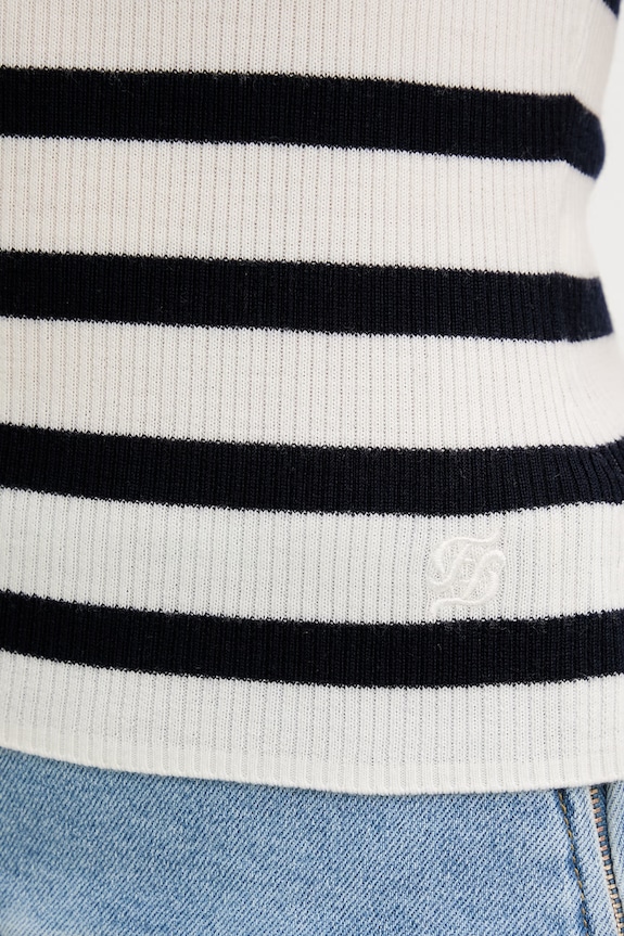 From Future tricou tricotat pentru femei, din lână WTO03747 bleumarin