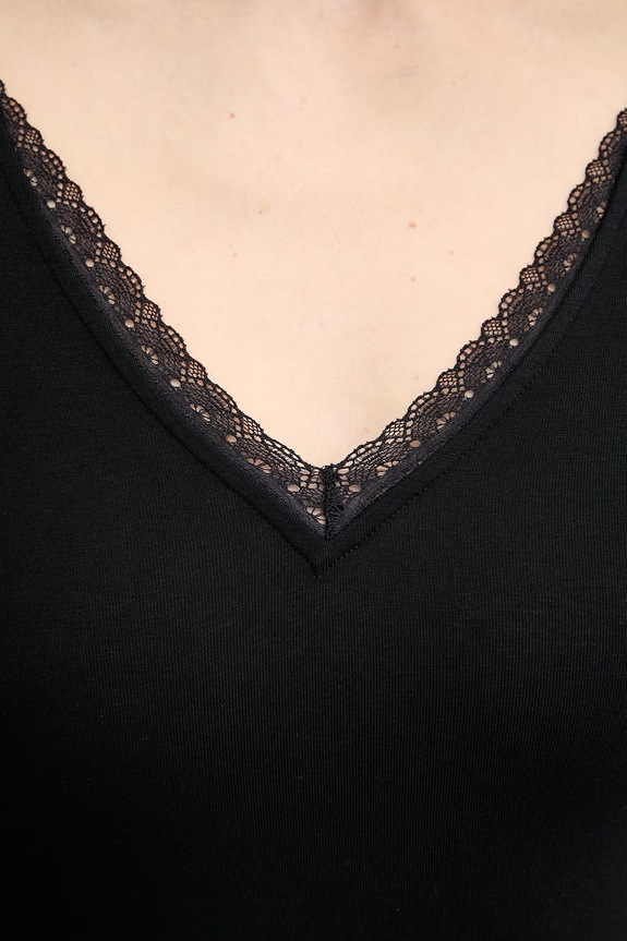 Chantelle κορμάκι γυναικείο με βαμβάκι Romance C10YT0 μαύρο