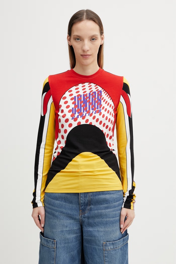 Jean Paul GAULTIER longsleeve Women's with viscose Body Map multicolor 26.02.U.TO483.J055P.90