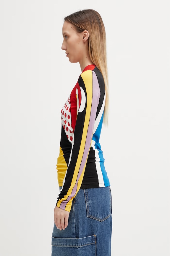 Jean Paul GAULTIER tričko s dlouhým rukávem dámské s viskózou Body Map 26.02.U.TO483.J055P.90 vícebarevná SS26