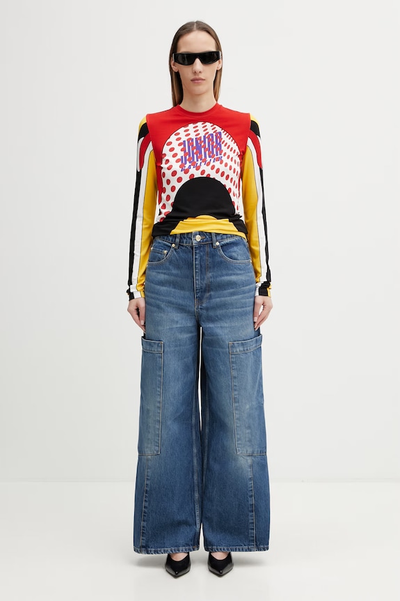 Jean Paul GAULTIER longsleeve Women's with viscose Body Map 26.02.U.TO483.J055P.90 multicolor