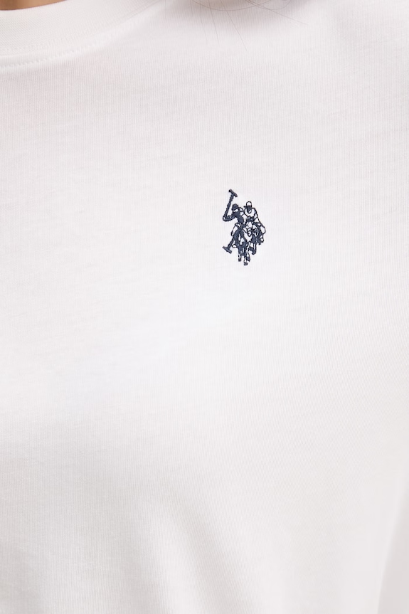 U.S. Polo Assn. tričko s dlhým rukávom dámske bavlnené WUP0785 biela