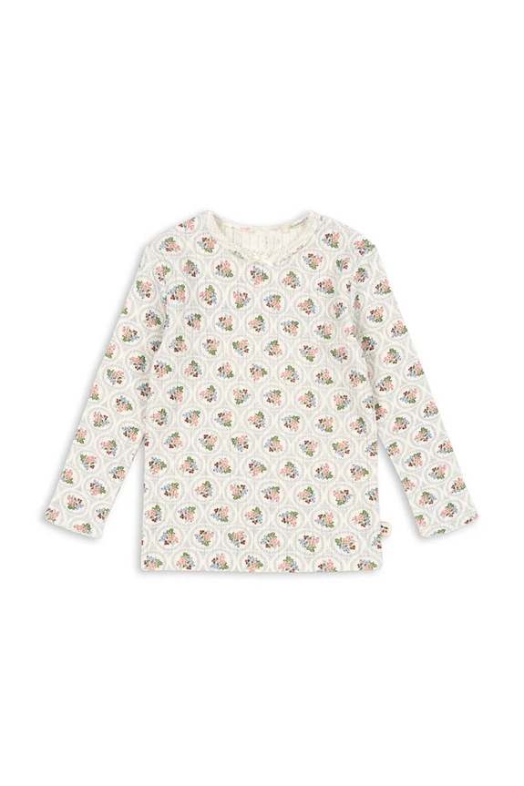 Bavlnené tričko s dlhým rukávom Konges Sløjd MINNIE BLOUSE GOTS KS104372.PreSpring béžová SS26