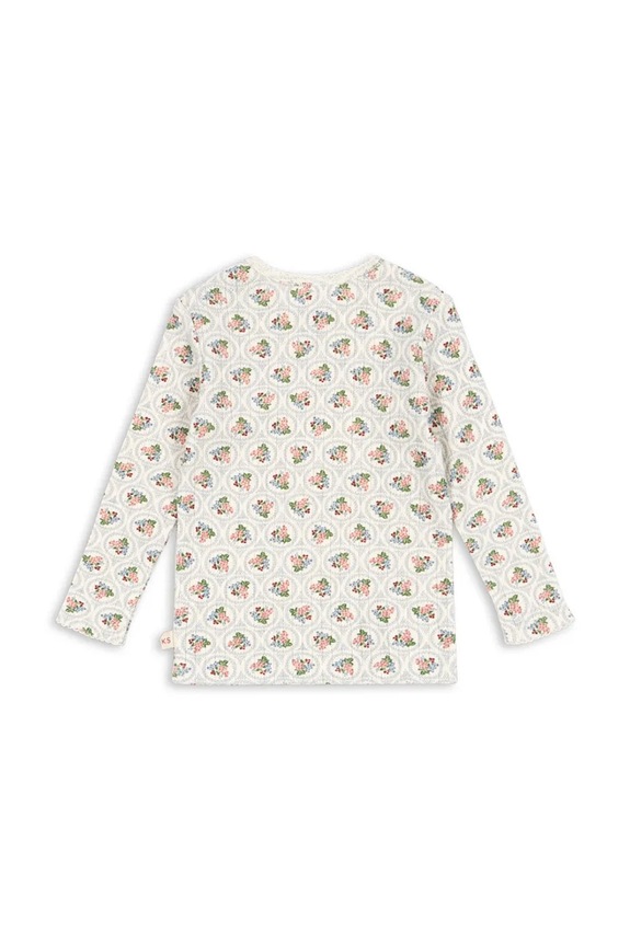 Dievča Bavlnené tričko s dlhým rukávom Konges Sløjd MINNIE BLOUSE GOTS KS104372.PreSpring béžová