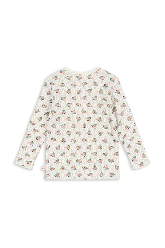 Dievča Bavlnené tričko s dlhým rukávom Konges Sløjd MINNIE BLOUSE GOTS KS104372.PreSpring béžová