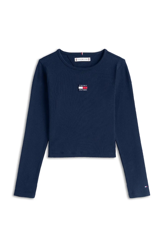 Dječja majica dugih rukava Tommy Hilfiger KG0KG09065.128.176.PPY2 mornarsko plava SS26