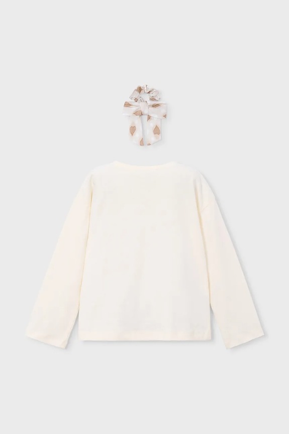 Mayoral longsleeve din bumbac pentru copii 3020.6H.Mini.PPY2 bej SS26