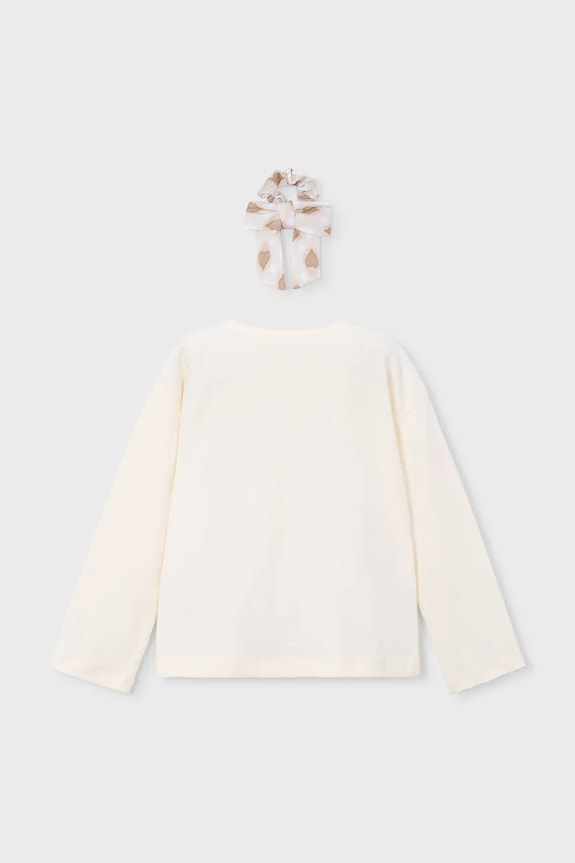 Mayoral longsleeve din bumbac pentru copii 3020.6H.Mini.PPY2 bej SS26