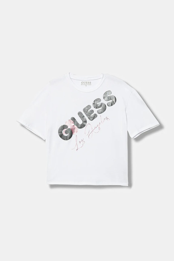 Παιδικό μπλουζάκι Guess στάμπα λευκό J6RI00.K6YW4.PPY2