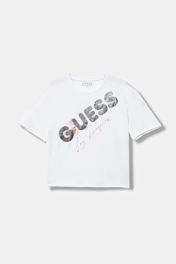 Παιδικό μπλουζάκι Guess στάμπα λευκό J6RI00.K6YW4.PPY2