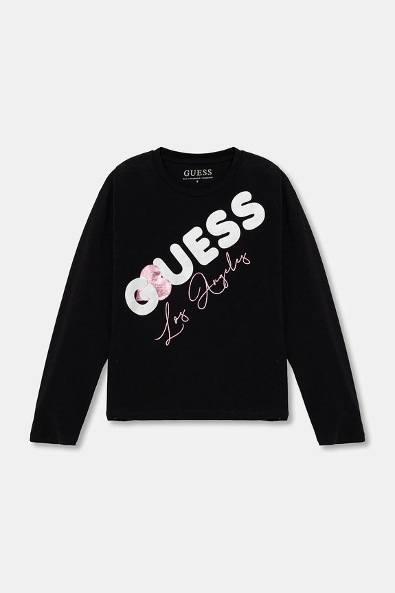 Guess longsleeve copii print negru J6RI01.K6YW4.PPY2