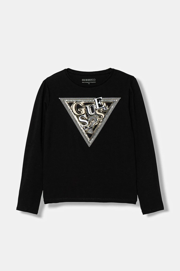Παιδικό μακρυμάνικο Guess απλικέ μαύρο J6RI16.K6YW4.PPY2