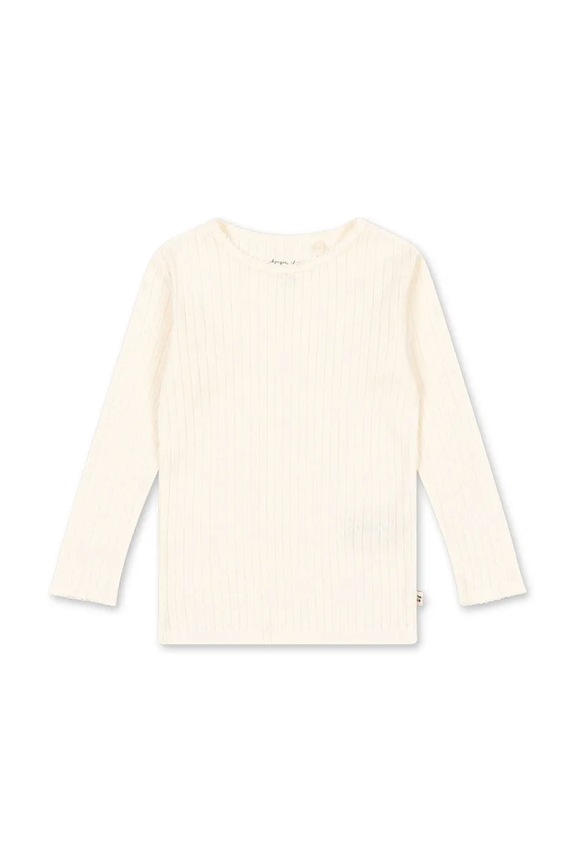 Konges Sløjd longsleeve din bumbac pentru copii MINNIE BLOUSE GOTS uni alb KS105001.PPY2