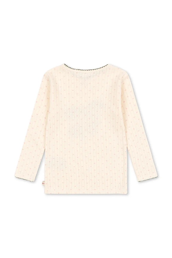 Dječja pamučna majica dugih rukava Konges Sløjd MINNIE BLOUSE GOTS KS105001.PPY2 bež SS26