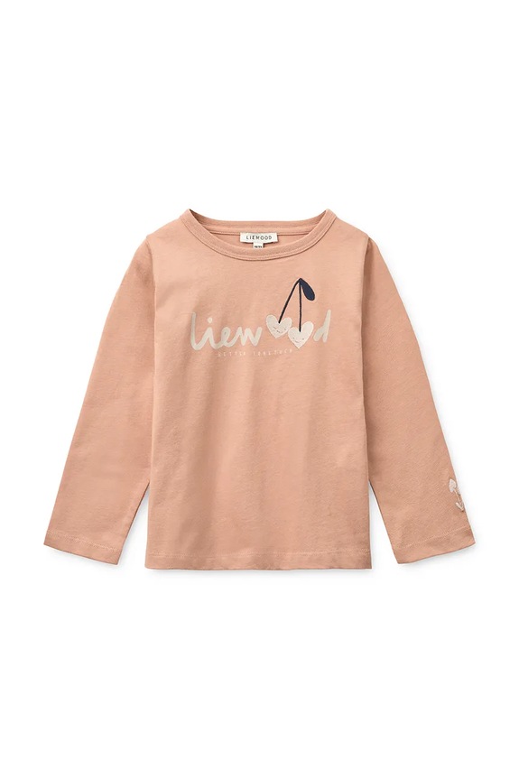 Liewood longsleeve bawełniany dziecięcy Apia Placement Longsleeve T-shirt LW20675.G.PPY2 różowy SS26