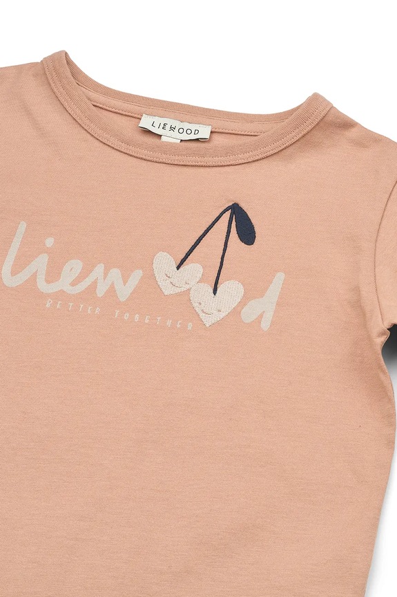 Liewood longsleeve bawełniany dziecięcy Apia Placement Longsleeve T-shirt różowy LW20675.G.PPY2