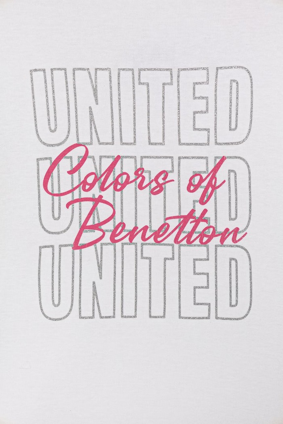 Dziewczynka United Colors of Benetton longsleeve dziecięcy bawełniany 3I9WC10S7.G.Stagionale biały