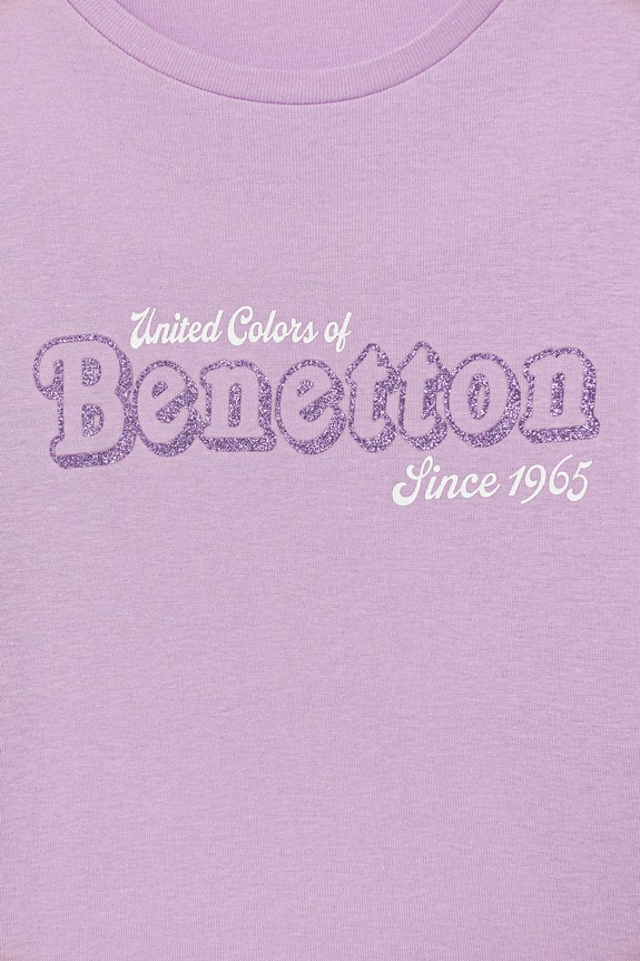 Dievča Detské bavlnené tričko s dlhým rukávom United Colors of Benetton 3I9WC10S7.G.Stagionale fialová