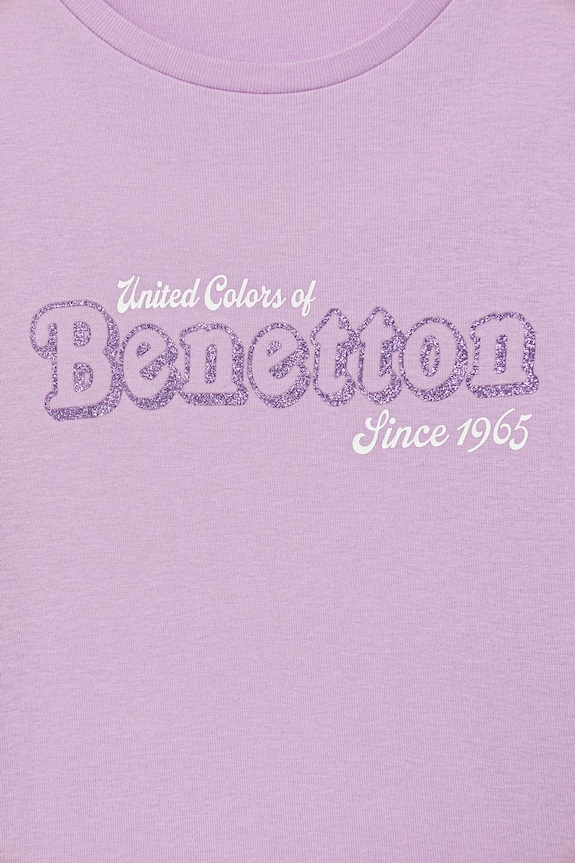 Dievča Detské bavlnené tričko s dlhým rukávom United Colors of Benetton 3I9WC10S7.G.Stagionale fialová