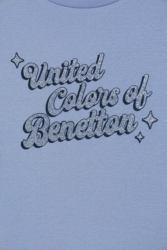 Дівчинка United Colors of Benetton лонгслів дитячий бавовняний 3I9WC10S7.G.Stagionale блакитний
