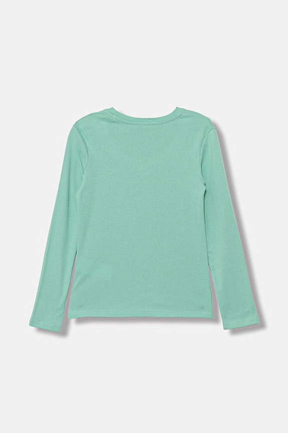 United Colors of Benetton bluză cu mânecă lungă pentru copii, din bumbac 3I9WC10S7.G.Stagionale turcoaz SS26