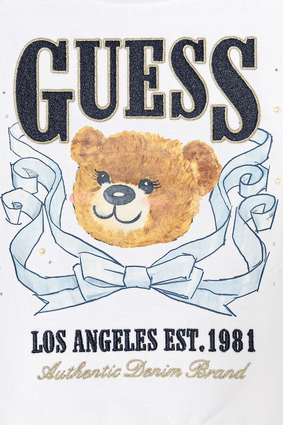 Κοριτσίστικα Παιδική βαμβακερή μπλούζα Guess J6GQ00.KA6R4.PPY2.M λευκό