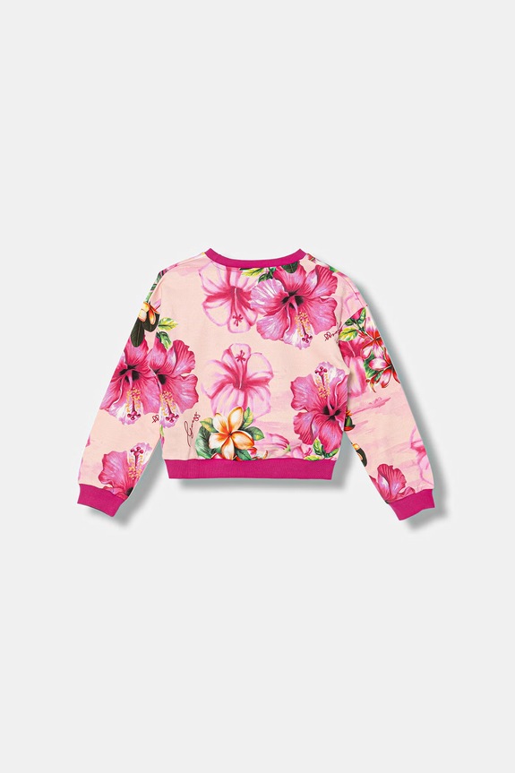 Dětská bavlněná mikina Guess J6GQ01.KA6R4.PPY2.M růžová SS26
