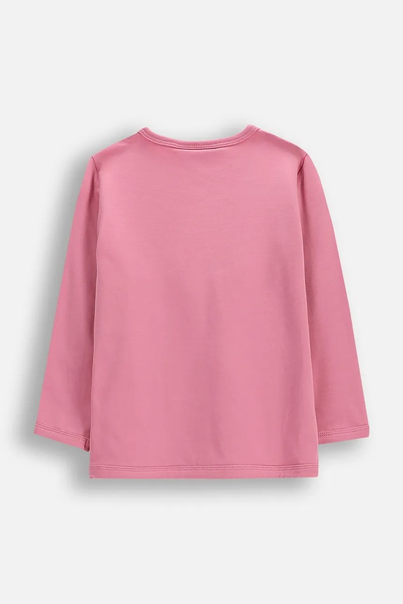 Coccodrillo longsleeve dziecięcy bawełniany z elastanem WC6143101HGN różowy SS26