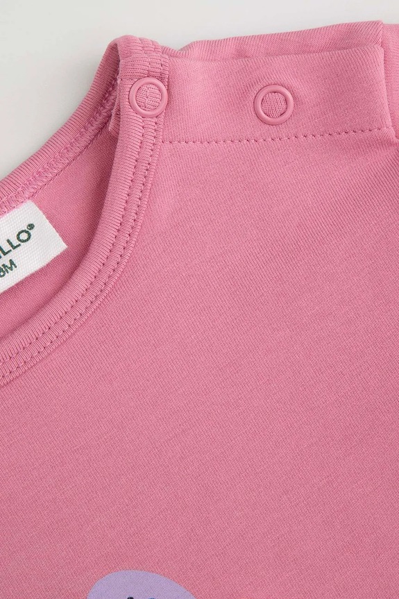 Dziewczynka Coccodrillo longsleeve dziecięcy bawełniany z elastanem WC6143101HGN różowy