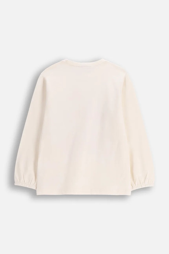 Coccodrillo longsleeve dziecięcy z bawełny WC6143103FGK beżowy SS26