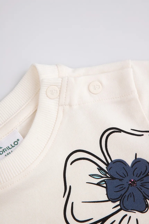 Dziewczynka Coccodrillo longsleeve dziecięcy z bawełny WC6143101FGN beżowy