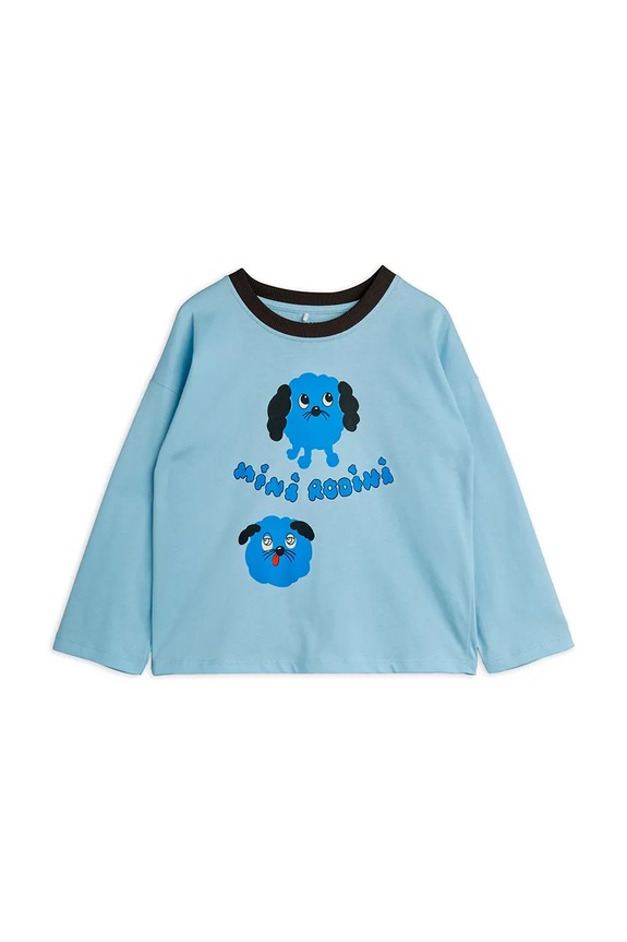 Παιδικό βαμβακερό μακρυμάνικο Mini Rodini Doggie 26120110 μπλε SS26