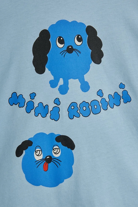 Mini Rodini gyerek pamut hosszú ujjú felső Doggie kék 26120110