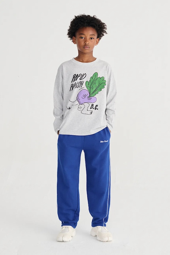 Chłopiec Bobo Choses longsleeve bawełniany dziecięcy Rapid Radish 126AC001 szary