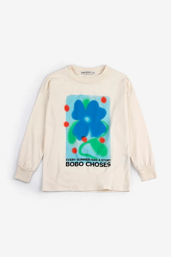 Bobo Choses longsleeve bawełniany dziecięcy Summer Story 126AC003 biały SS26