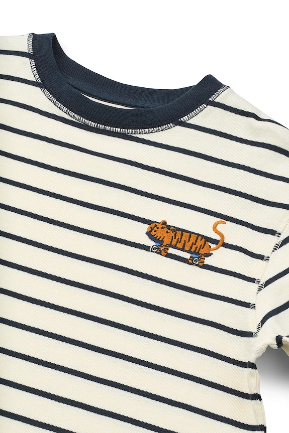 Dječaci Dječja pamučna majica dugih rukava Liewood Tyler Stripe LS T-shirt LW20354.PPY2 bijela
