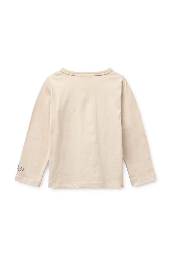 Дитячий бавовняний лонгслів Liewood Apia Placement Longsleeve T-shirt LW20675.PPY2 бежевий SS26