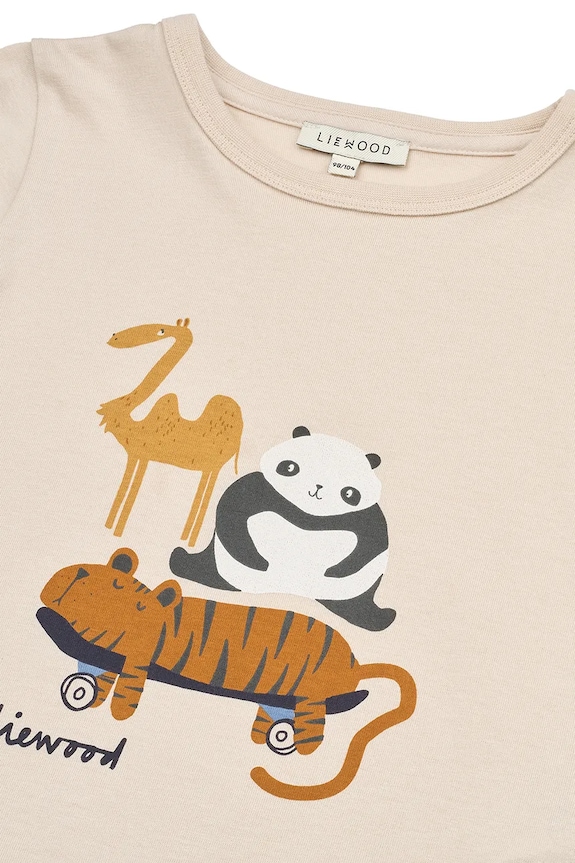 Хлопчик Дитячий бавовняний лонгслів Liewood Apia Placement Longsleeve T-shirt LW20675.PPY2 бежевий