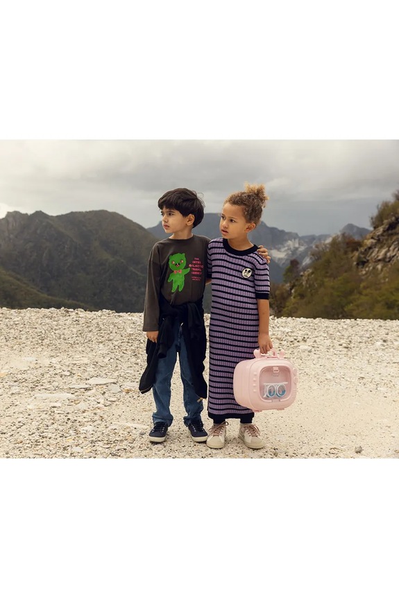 Παιδικό βαμβακερό μακρυμάνικο Mini Rodini Alien travel agency 26220122 γκρί