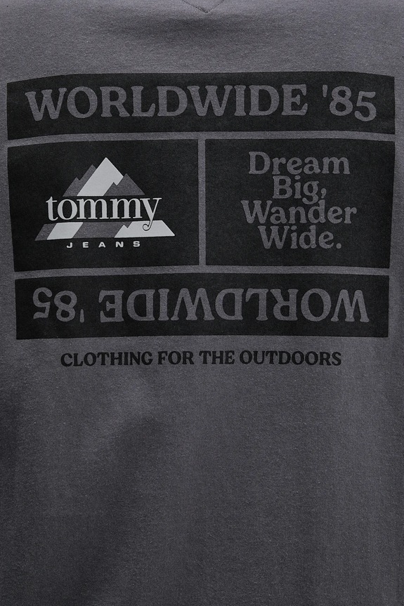 Tommy Jeans longsleeve din bumbac gri DM0DM22339
