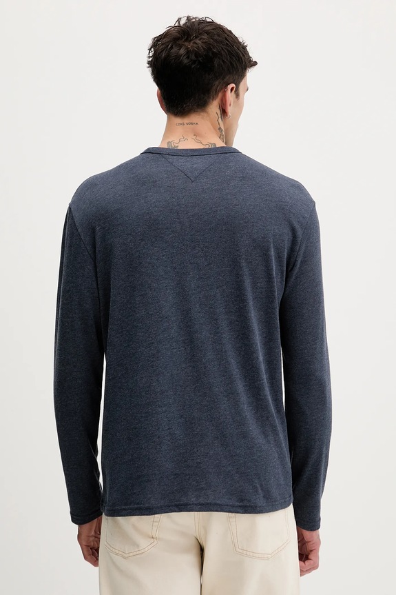 Odzież Tommy Jeans longsleeve męski DM0DM22668 granatowy