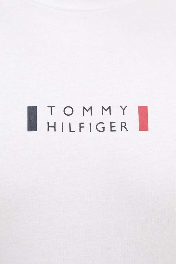 Bavlnené tričko s dlhým rukávom Tommy Hilfiger MW0MW41454 biela