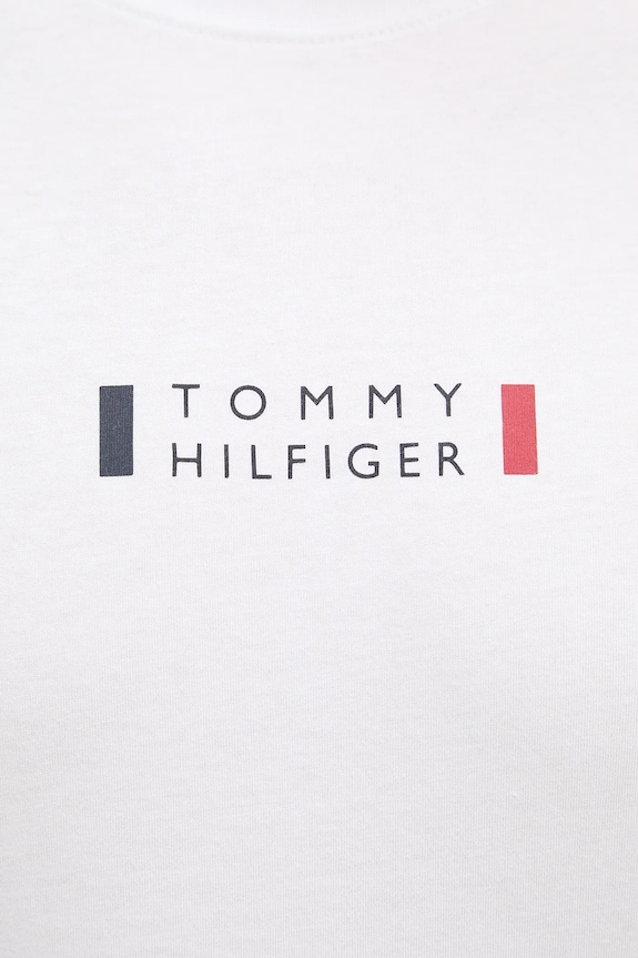 Bavlnené tričko s dlhým rukávom Tommy Hilfiger MW0MW41454 biela
