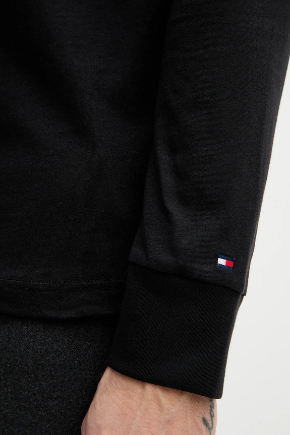 Bavlnené tričko s dlhým rukávom Tommy Hilfiger MW0MW41454 čierna