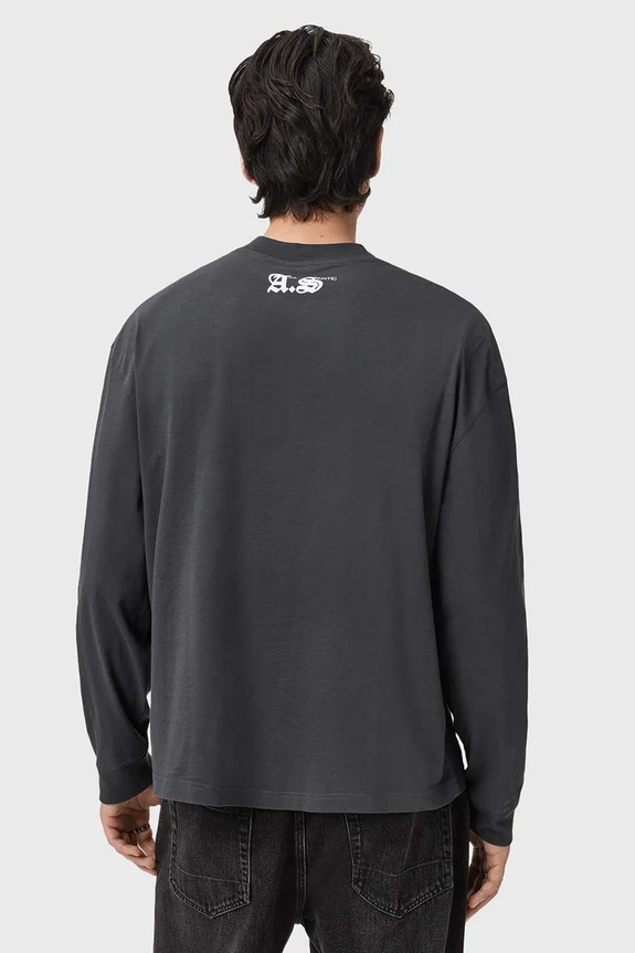 Βαμβακερή μπλούζα με μακριά μανίκια AllSaints M043PD γκρί SS26