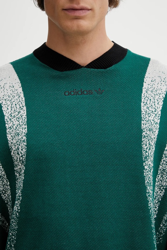Памучен пуловер adidas Originals Santiago Jersey зелен KC9064