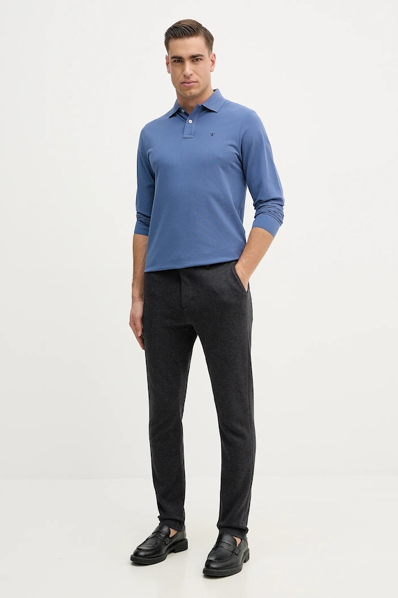 Hackett London longsleeve din bumbac HM5500022 albastru SS26