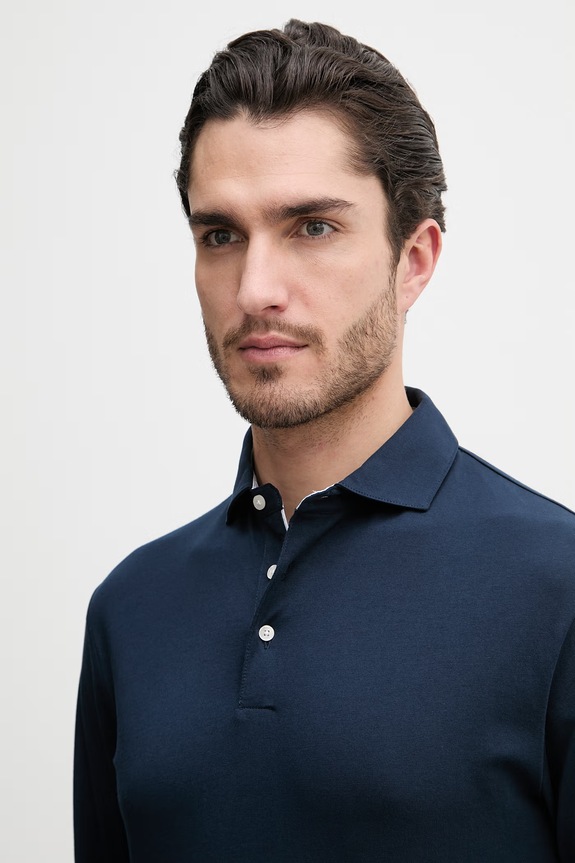 Hackett London longsleeve din bumbac pentru copii bleumarin HM5500029