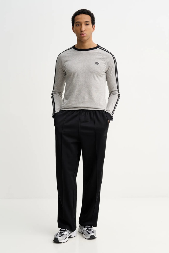 Bombažna majica z dolgimi rokavi adidas Originals KE3542 siva SS26