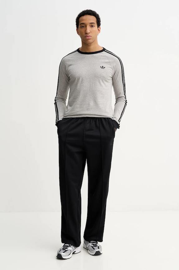 Bombažna majica z dolgimi rokavi adidas Originals KE3542 siva SS26